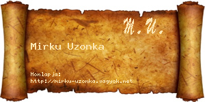 Mirku Uzonka névjegykártya